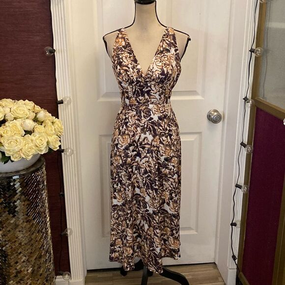 House of Harlow 1960 Brown and White Midi Dress - Picture 2 of 14